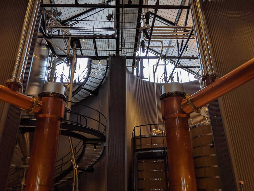 minden nv bently heritage estate distillery pot stills stairway